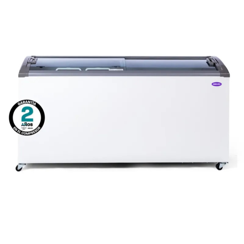 Freezer Exhibidor INELRO FIH550PIPLUS luz led vidrio curvo 455 Litros blanco OUTLET
