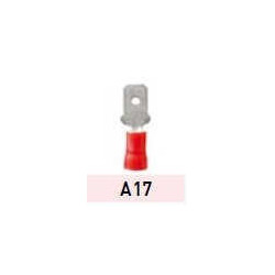Terminal extraíble macho A17 0,25 - 1,64 mm2 rojo