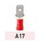 Terminal extraíble macho 1,5mm2 cobre rojo