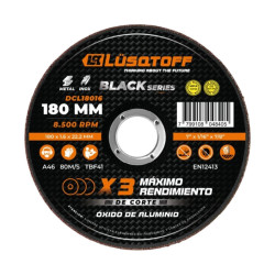Disco de corte LUSQTOFF 180x1.6x22 mm metal/acero inox DCL18016