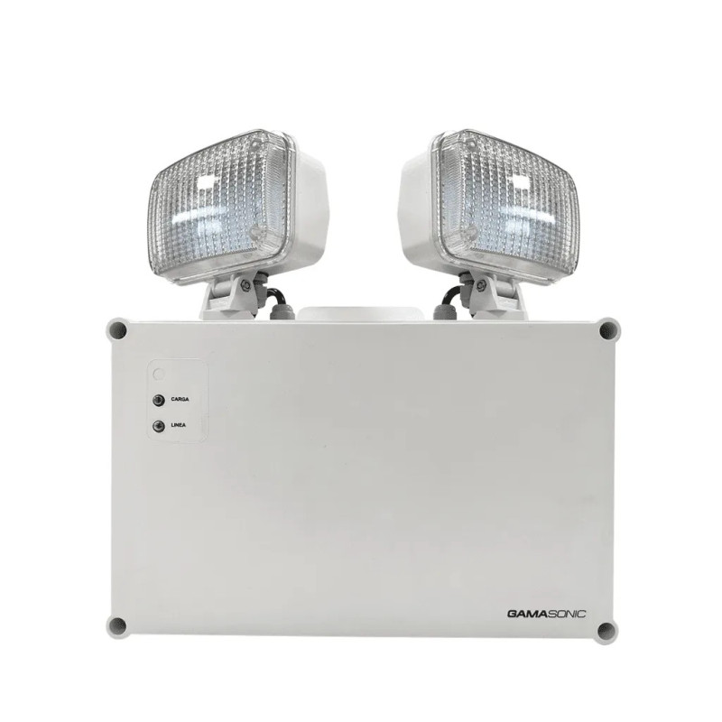 Luz de emergencia GAMASONIC estanca IP65 10W autonomía 2.5hs