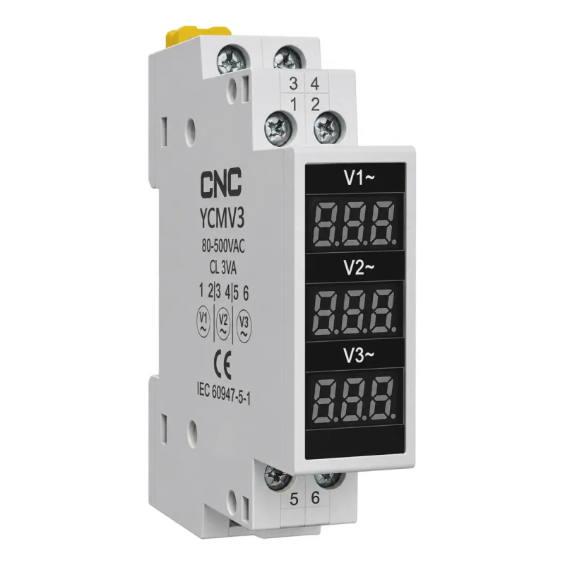 Medidor Digital CNC para Riel Din Trifasico Voltaje