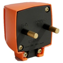 Ficha industrial 2 x 16a con salida lateral