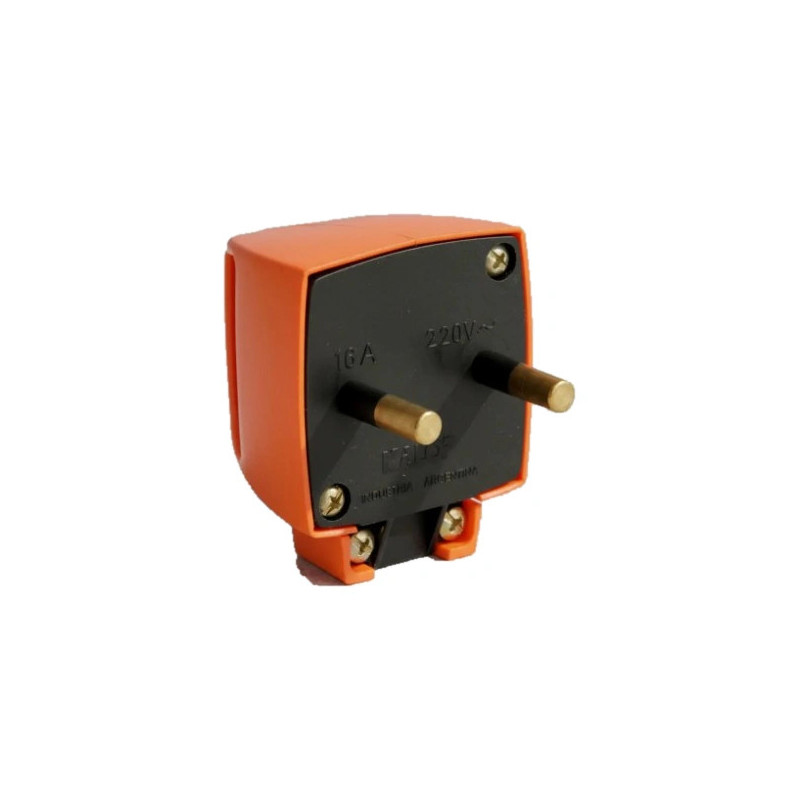 Ficha industrial 2 x 16a con salida lateral