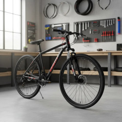 Bicicleta GRAVITY Glock MTB rodado 29 talle M/L aluminio gris/rojo