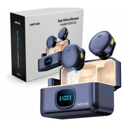 Micrófono corbatero inalambrico doble receptor USB C NM-MC15 NETMAK