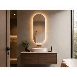 Espejo led TBCin CLARITY rectangular con esquinas redondeadas 50x90cm