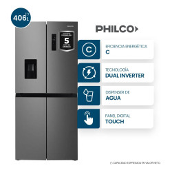 Heladera PHILCO NPHSM462XD Side by Side 462 litros No Frost Inverter acero inoxidable