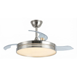 Ventilador de techo LUMENAC SMART retráctil c/plafón 42'' 66W paletas plásticas silver