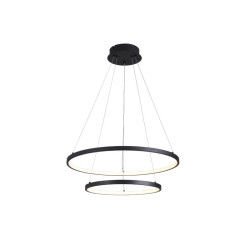 Colgante aros led MARKAS LENKA 60W D60+40cm 3000K luz cálida negro