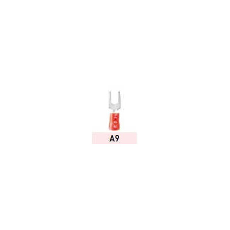 Terminal preaislado horquilla 1,5mm2 rojo