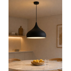 Colgante 180° ILUMINACIÓN VALENTIN para 1 luz E27 22X30cm aluminio negro