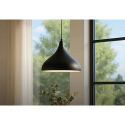 Colgante 180° ILUMINACIÓN VALENTIN para 1 luz E27 22X30cm aluminio negro