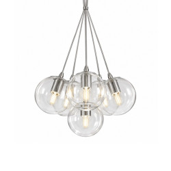 Colgante CIVAL GALAXIA para 7 luces E27 globo platil