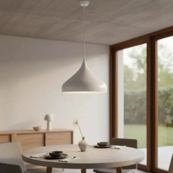 Colgante 180° ILUMINACIÓN VALENTIN para 1 luz E27 22X30cm aluminio blanco
