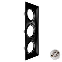 Artefacto de embutir MACROLED cardánico para 3 luces AR111 c/zócalo negro