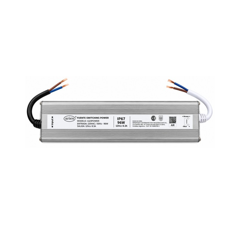 Fuente switching INDUSTRIA SUR 96W 12V 8.3A IP67