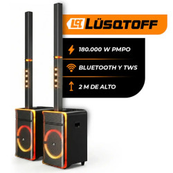 Parlante Luqstoff bluetooth 180000W (PMPO) torre con luces LED Vulcan x2 LQ-AH15