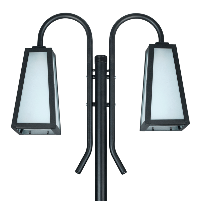 Farol SAN JUSTO PIRAMIDAL para 2 luces E27 con columna 2,5mts negro