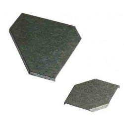 Tapa ciega basica para curva horizontal 90° perforada 100mm con clips y flags