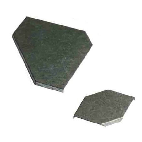 Tapa ciega BASICA para curva horizontal 90° perforada 100mm con clips y flags