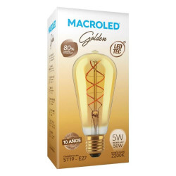 Lámpara led MACROLED vintage valvula 5W 2200K luz cálida