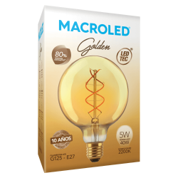 Lámpara MACROLED vintage globo 5W 2200°K luz cálida