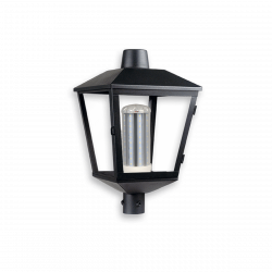 Farol SAN JUSTO cuadrado para 1 luz E27 para poste negro