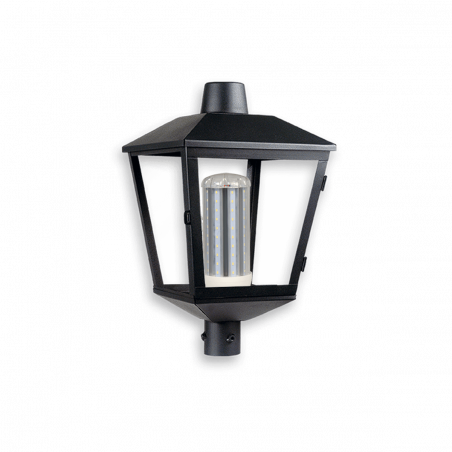 Farol SAN JUSTO cuadrado para poste negro