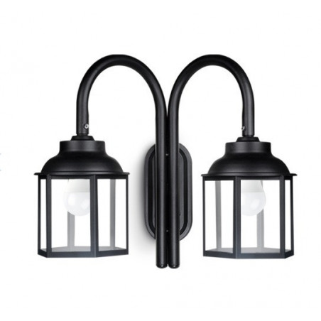 Farol san justo hexagonal doble para pared