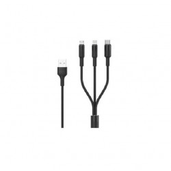 Cable usb ETHEOS 3 en 1 micro usb c-lightning