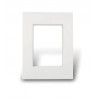 Tapa CAMBRE BAUHAUS 4 módulos con distanciador blanco