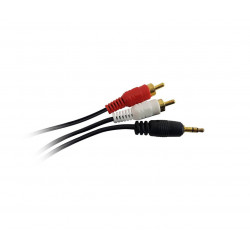 Cable NISUTA para audio 3.5 stereo a 2 RCA 3m