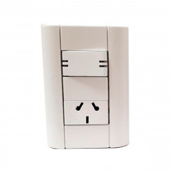 Llave de luz jeluz verona armada con 1 tecla y 1 toma corriente de 10a