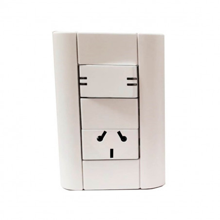 Llave de luz jeluz verona armada con 1 tecla y 1 toma corriente de 10a