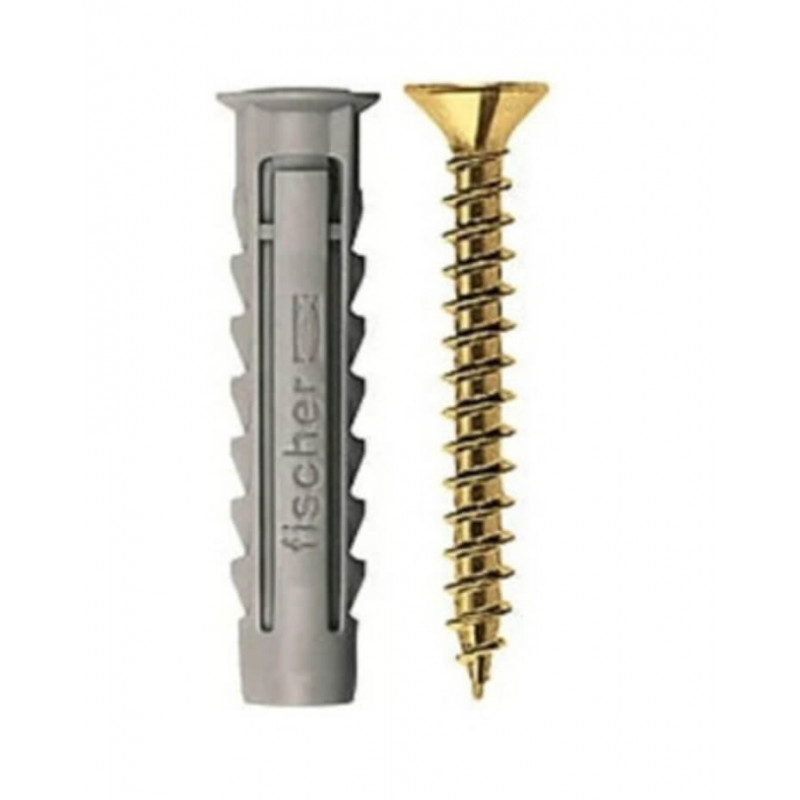 Taco FISCHER S8C de nylon con clavo + tornillo 40x8mm Taco FISCHER S8C de nylon con clavo + tornillo 40x8mm