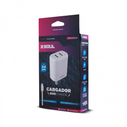 Cargador SOUL usb 2.4a puertos tipo c 2a carga rápida