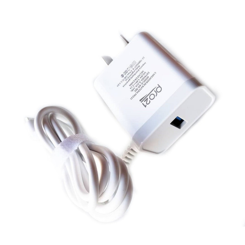 Cargador PRO 21 MS96C Micro USB + 1 USB blanco con cable Cargador PRO 21 MS96C Micro USB + 1 USB blanco con cable