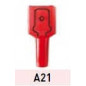 Terminal extraíble macho cubierto A21 1,5 mm2 rojo