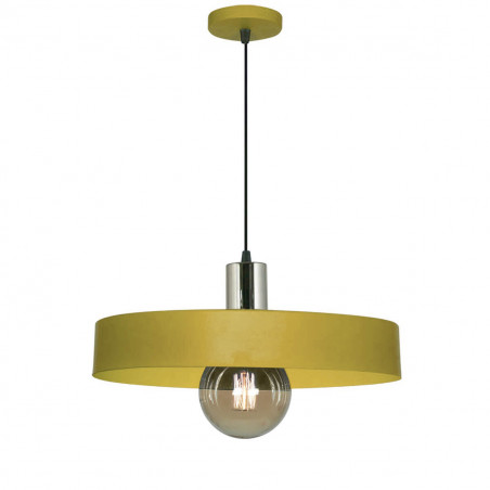 Colgante SAN JUSTO BALCARCE 1 lámpara e27 pantalla chapa 40cms mostaza y cobre
