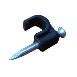 Grampa kalop coaxil plástica sujeta cables negro con clavo de acero