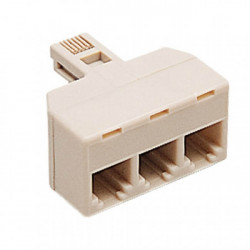 Adaptador 3 vias 4 contactos para rj11