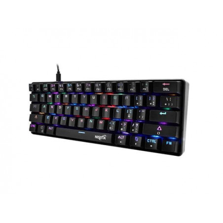 Teclado mecánico NISUTA gamer rgb 61 teclas negro