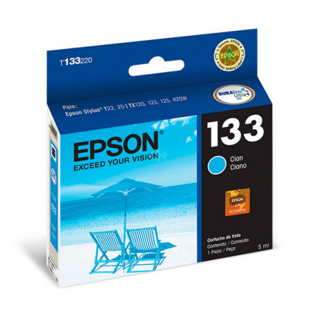 Cartucho EPSON original cian t133220al