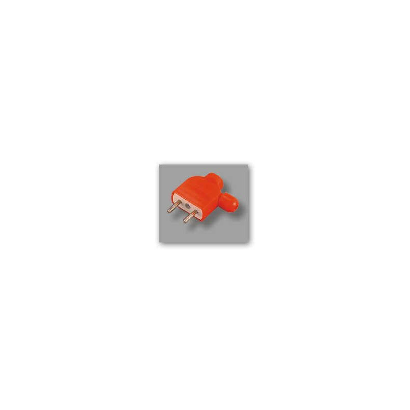 Ficha macho dos patas ridru 2 x 10 a color naranja