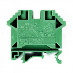 Borne de paso zoloda bpn-10 de poliamida 10mm2 color verde montaje universal