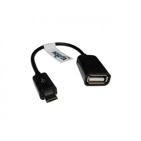 Cable NISUTA micro usb 2.0 OTG a USB H 10cm