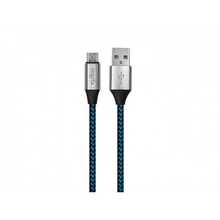 Cable NISUTA micro usb 1m de 2.4A con malla de tela