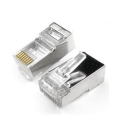 Conector nisuta rj45 blindado categoria e5 50 micrones