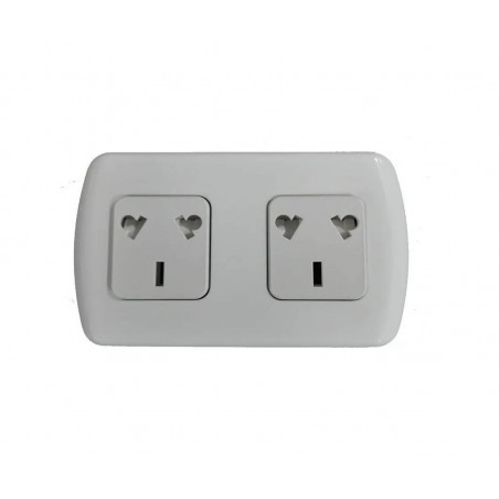 Llave exterior kalop tekna con 2 toma corriente combinados de 10a color blanco